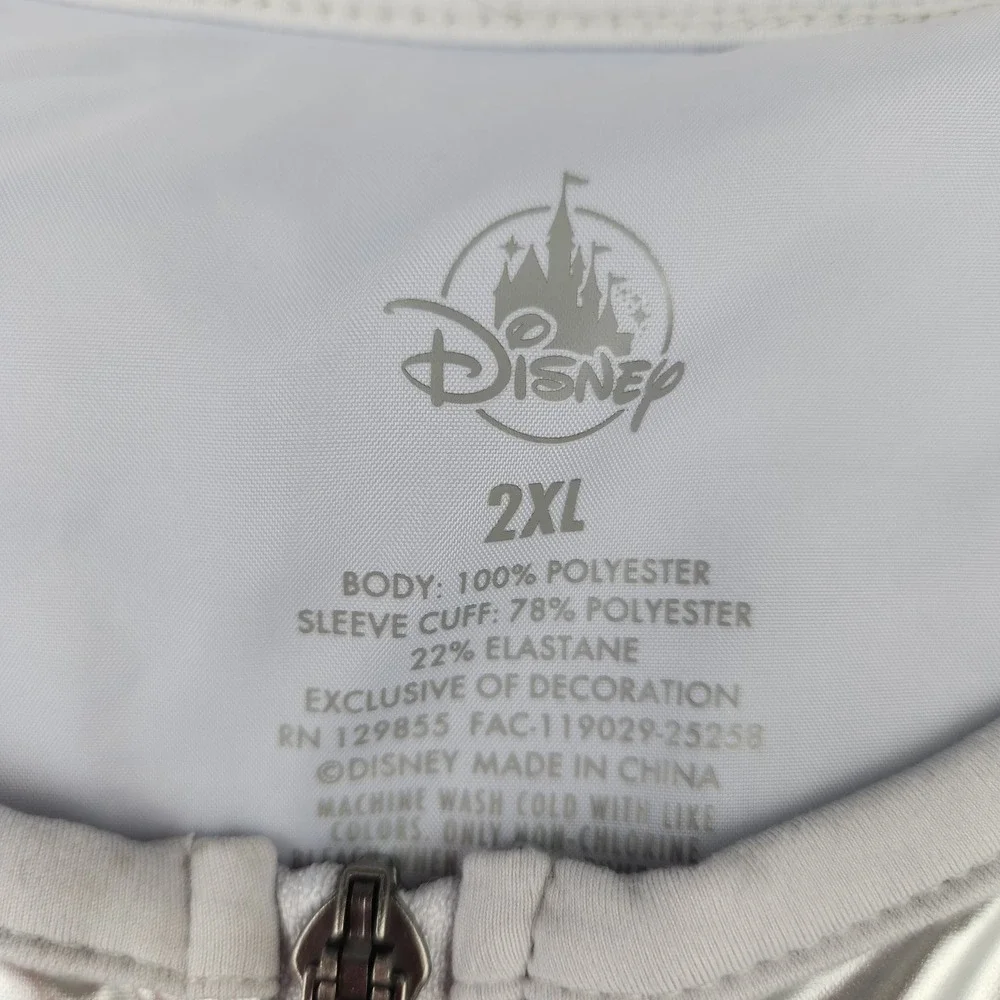 Disney runDisney Silver Metallic Puffer Jacket Mickey Mouse Mens XXL New